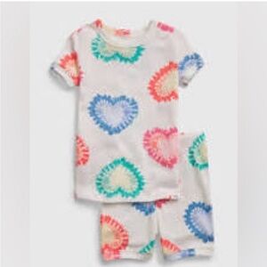 GAP White and Red Pajama Sets with Playful Heart Design